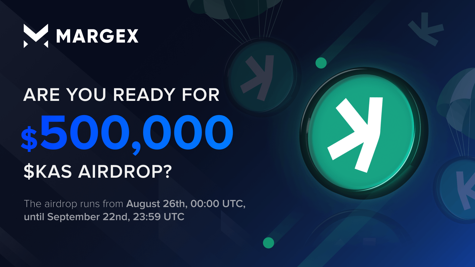 Margex Announces 500,000 Kaspa (KAS) Airdrop for High-Volume Traders